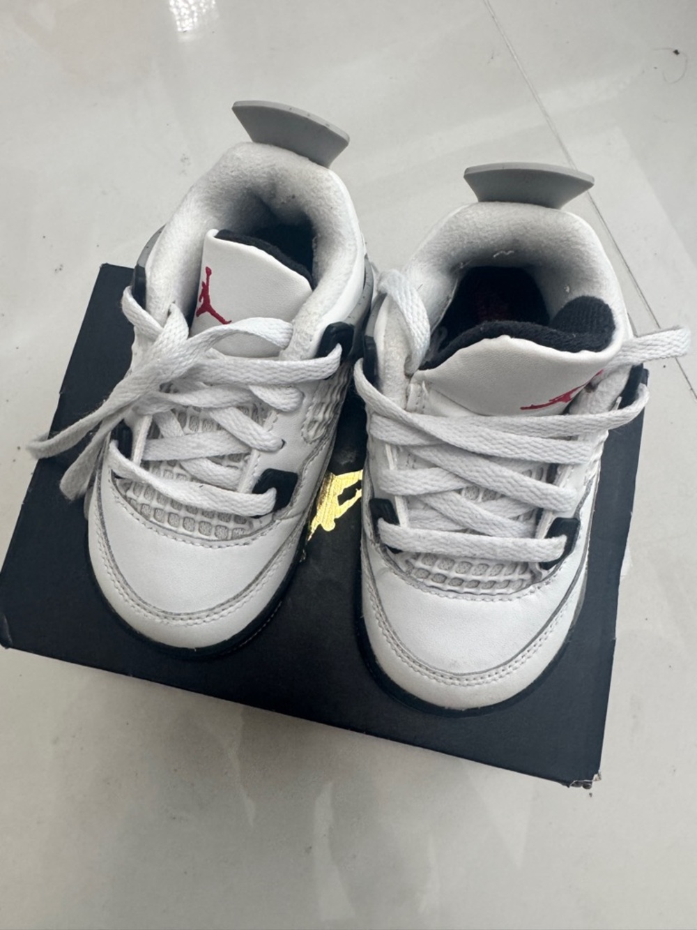 Jordan Toddler White Black Red Retro-Style Sneakers